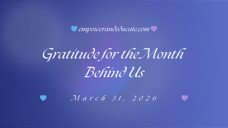 A Prayer of Gratitude for the Month Behind Us
